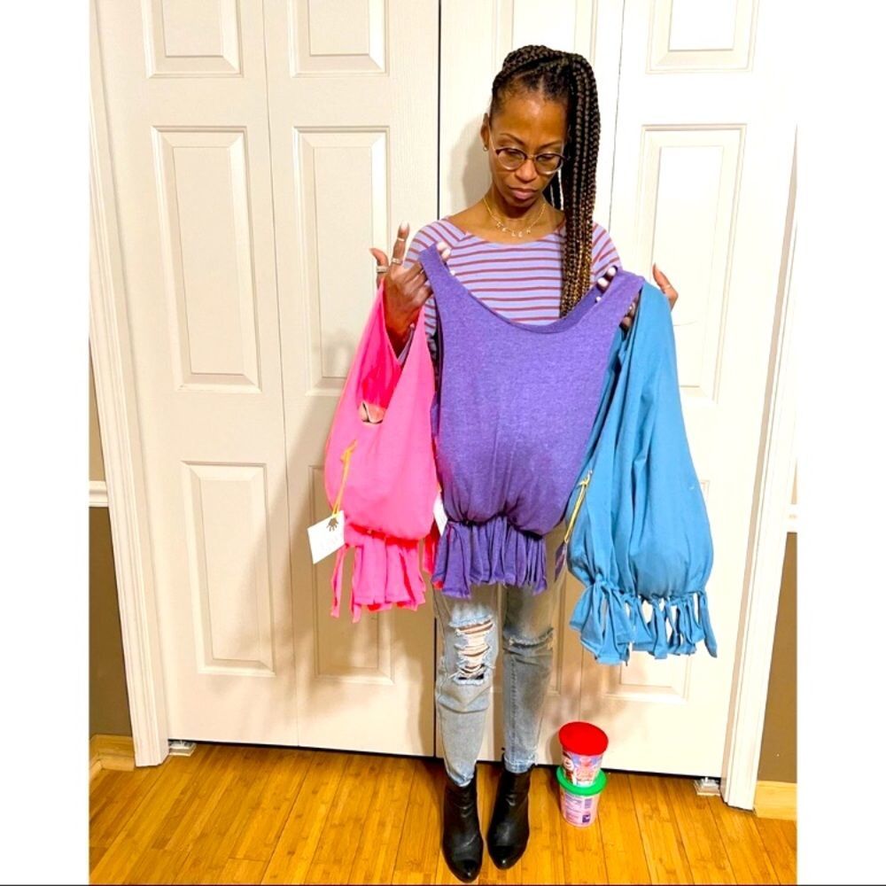 COPY - 51twenty- Cotton candy pink- recycled fringe t-shirt boho bag- one size